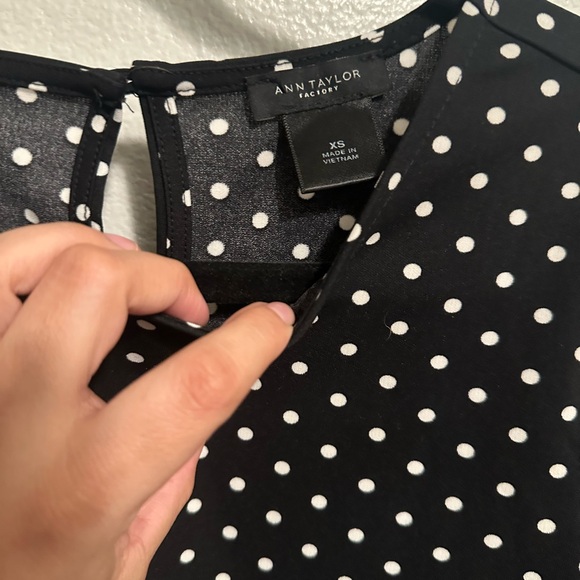 Ann Taylor Factory Black and White Polka Dot Blouse - Picture 2 of 3